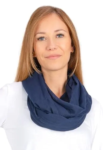 Seasons of April Loop Carina Uni - Dunkelblauer Damen Loop Schal - Schals, leichter und weicher Schlauchschal in Dunkelblau, ideal für einen eleganten Look im Alltag.