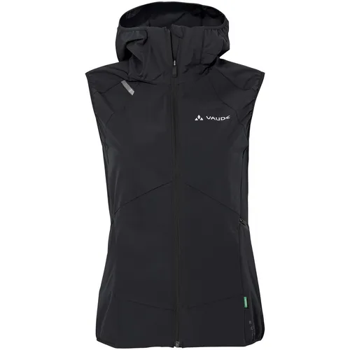 VAUDE Women's Scopi Vest Black/White 34 - Sportliche Funktionsjacke - Leichte Funktionsjacke mit schmalem Schnitt, angeschnittener Kapuze und praktischen Fronttaschen - ideal für aktive Outdoor-Abenteuer.