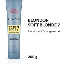 Wella Professionals Blondor Soft Blonde Haarcreme 200 ml - Färbemittel für sanfte, strahlende Blondtöne, pflegt das Haar während des Färbens und sorgt für ein gleichmäßiges Ergebnis.