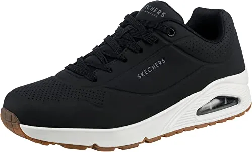 Skechers Uno - Stand On Air Herren Sneaker schwarz (45) - Sneaker für Herren mit SKECHERS Air Cooled Memory Foam für optimalen Komfort und Dämpfung. Ideal für lässige und sportliche Anlässe.