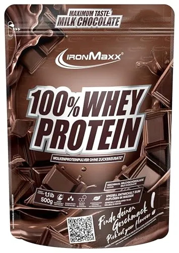 Ironmaxx 100% Whey Protein Cookies & Cream 500g - Sportnahrung mit bis zu 80% Protein, niedrigem Zuckergehalt und hoher Löslichkeit – ideal für Muskelaufbau und Diätphasen. Genießen Sie cremigen Geschmack ohne Milch!