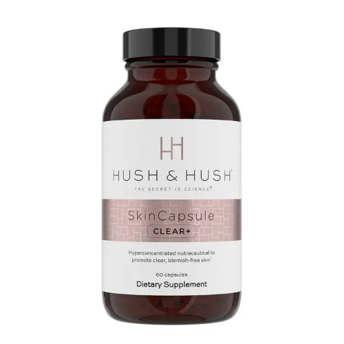 HUSH & HUSH - SkinCapsule CLEAR+ - 60 Kapseln - Multivitaminpräparate & Mineralien, unterstützt die Reduktion von Unreinheiten und Rötungen für ein klares Hautbild.