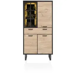 Henders & Hazel Avalon Schrank mit LED-Beleuchtung - Drohnen Stauraum: Stilvoller Henders & Hazel Avalon Schrank mit 3 Türen, 1 Schublade und Glastür – integrierte LED-Beleuchtung setzt Ihre Deko in Szene und bietet zugleich maximalen Platz für Ihre Utensilien.