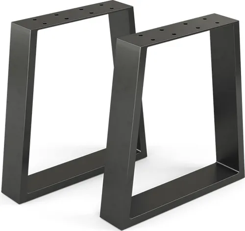 Vicco Tischbeine, Trapezförmig, Schwarz 40 x 42 cm - Möbelfüße aus robustem Stahl, stabil und vielseitig einsetzbar für verschiedene Tischmodelle, ideal für Esszimmer und Küchen.