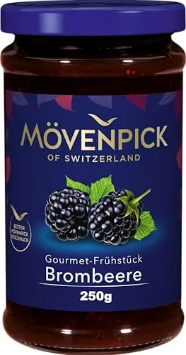 Mövenpick Gourmet-Frühstück Brombeere, Premium Fruchtaufstrich, 55 Prozent Frucht, 250 g