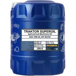MN Traktor Superoil 15W-40 20 L - Hochwertiges Mineralöl für moderne 4-Takt-Dieselmotoren, ideal für Landwirtschaft und Bau. Schützt effektiv vor Verschleiß und Korrosion, sorgt für optimale Leistung unter extremen Bedingungen.