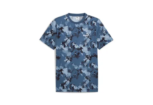 Puma Essentials Camo AOP Tee dark indigo (80) M - Lässiges Herren T-Shirt von Puma im modernen Camo-Design. Aus hochwertigem Single Jersey mit 20 % recycelter Baumwolle für ein angenehmes Tragegefühl. Perfekt kombinierbar für entspannte Anlässe.