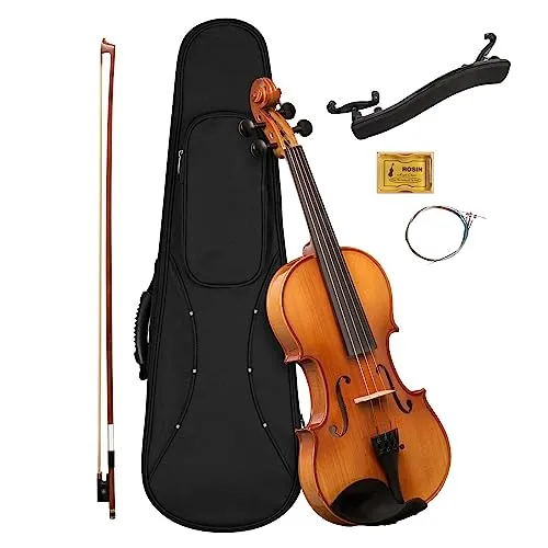 Violin Set 1/4 inkl. Koffer, Bogen & Kolophonium - Noten für Violine solo - Ideal für Anfänger mit umfangreichem Zubehör für einen leichten Einstieg in die Musikwelt und hochwertigen Materialien für ausgewogenen Klang.