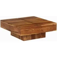 vidaXL Couchtisch aus Massivholz Akazie 80x80 cm - Eleganter Couchtisch aus massivem Akazienholz, handgefertigt und einzigartig. Ideal als Wohnzimmertisch oder Beistelltisch, bringt er Vintage-Charme in jedes Zuhause.