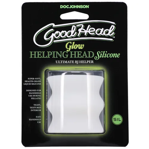 Doc Johnson Glow Helping Head Wave Taschenmuschi Sleeve - Hochwertiger Masturbator für intensives Vergnügen, mit einzigartiger Wellenstruktur für ein intensives Erlebnis.