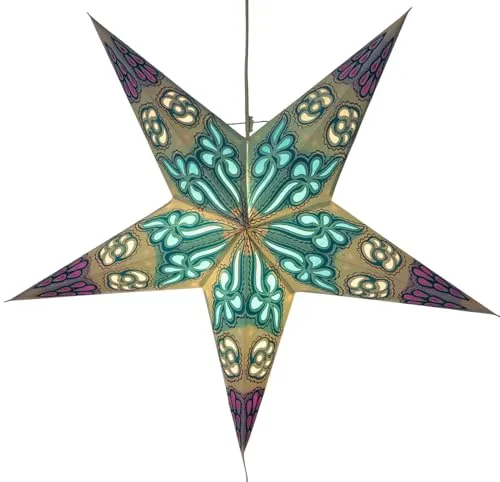 GURU SHOP Faltbarer Advents Leucht Papierstern, Weihnachtsstern 60 cm - Damaskus