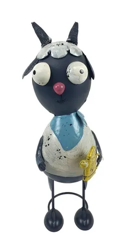 Sesua Metall Deko-Figur Schaf 42cm - Stilvolle Dekofigur aus Metall für Haus und Garten, Maße: ca. 14 x 42 x 17 cm, bietet sicheren Stand durch Metallring und setzt charmante Akzente.