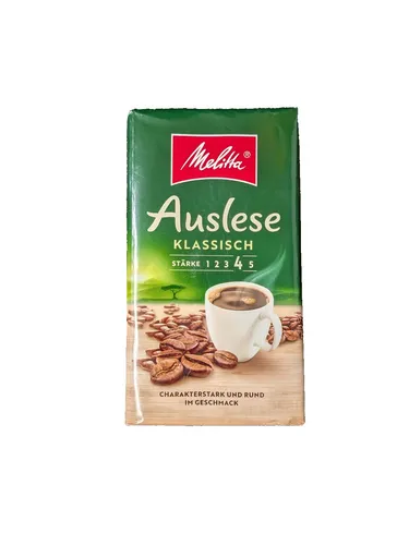 Melitta Auslese Klassisch Gemahlener Kaffee 500 g - Kaffee aus 100% Arabica-Bohnen, ausgewogen und aromatisch, ideal für Filterkaffee-Liebhaber.