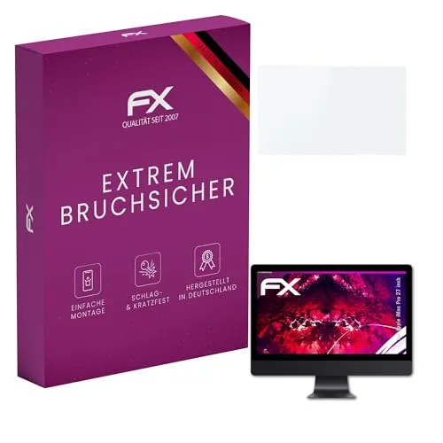 atFoliX Glasfolie kompatibel mit Apple iMac Pro 27 inch Panzerfolie, 9H Hybrid-Glass FX Schutzpanzer Folie
