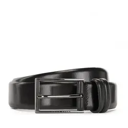 BOSS Herren Gürtel Carmello, Schwarz, 95 - Herren-Gürtel mit stilvoller Logo-Gravur und glänzenden Details, ideal für elegante Outfits.