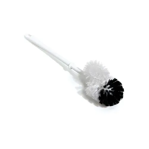 Nölle Toilettenbürste PVC mit Randreiniger, Bürste 7,5 cm WC-Bürste aus Kunststoff, schwarze Kopfspitze 00382501