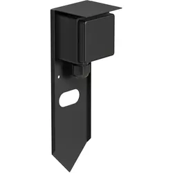 ledscom.de Garten Steckdosensäule PIWI mit Erdspieß für außen, IP44, 1-fach, Edelstahl, schwarz, eckig, 24 cm