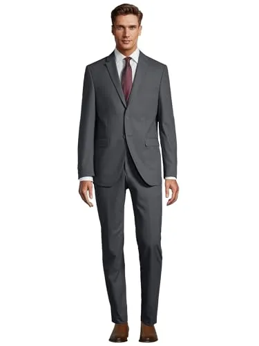 Steffen Klein Herren Designer Anzug - Slim Fit - Größe 106 - Anthrazit - Stilvoller Slim Fit Anzug aus hochwertigem Viskose-Polyester-Mix für optimalen Tragekomfort. Perfekt für Business und besondere Anlässe. Vielseitig kombinierbar und sorgfältig verarbeitet für einen eleganten Auftritt.