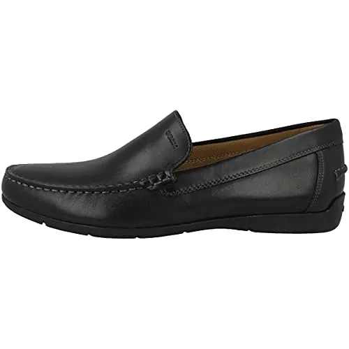 Geox Jungen U Siron MOCCASINS, Schwarz, 40 EU - Slipper & Mokassins für Herren, aus hochwertigem Smooth Leder mit bequemer Gummisohle für optimalen Tragekomfort und Stil.