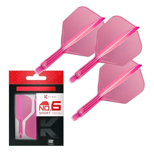 Target Darts K Flex Integrated Dart Flights and Shafts, Nr.6 Rosa (Short) | 3er Pack K-Flex - No6, Kflex All In One Moulded Dart Flight & Stem | Professionelles Dart Zubehör