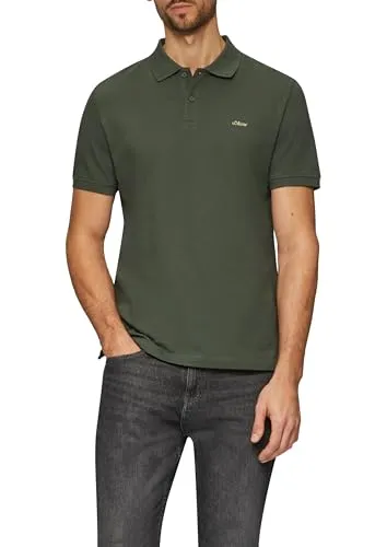 s.Oliver Poloshirt aus Baumwollpiqué olivgrün L - Sportives Poloshirt aus hochwertigem Baumwollpiqué mit klassischem Rippkragen und kurzer Knopfleiste. Perfekt für lässige Anlässe und garantiert hohen Tragekomfort.