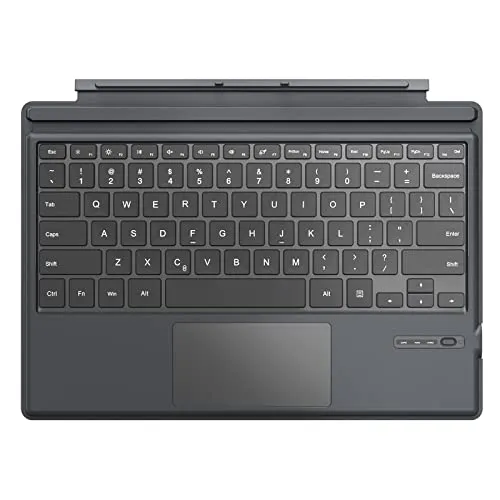 MoKo für Surface Pro 7 Tastatur, Kompatibel mit Microsoft Surface Pro 7+/7/6/5/4/3 Tastatur mit Touchpad, Lange Akkulaufzeit Kabellose wiederaufladbare Bluetooth Type Cover, QWERTY, Grau
