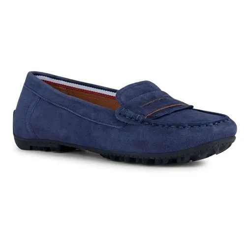 Geox Damen D KOSMOPOLIS + Grip Moccasin, Navy, 37 EU - Slipper & Mokassins für Damen, mit innovativer Grip-Sohle für optimalen Halt und Komfort im Alltag.