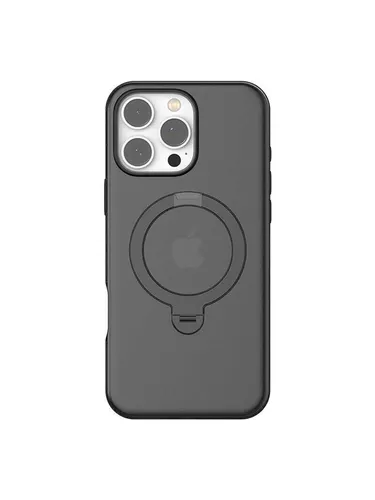 Torras Ostand Spin Case für iPhone 16 Pro (Schwarz) - Handys Cover Cases - Bieten Sie Ihrem iPhone 16 Pro außergewöhnlichen Schutz mit dem innovativen Grip-Ring für maximale Sicherheit bei jedem Einsatz.