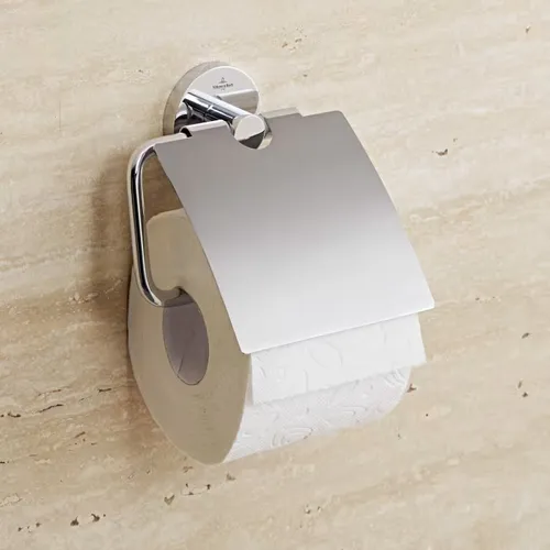 Villeroy & Boch Elements - Tender Toilettenpapierhalter mit Deckel - Eleganter Klopapierhalter für Wandmontage, aus langlebigem Zink gefertigt und pflegeleicht dank hochwertigem Finish. Ideal für jedes Badezimmer.