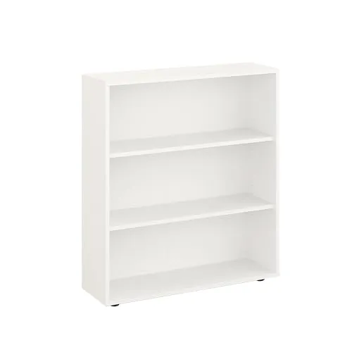 KOMTO Regal 80 cm breit Weiß - Höhenverstellbares Bücherregal - Bücherregal mit 3 Ebenen, ideal für Bücher und Dekoration. Hochwertiges Holz garantiert Langlebigkeit und einfache Montage.