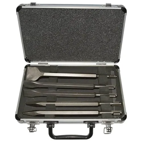 Makita Meißel D-42379 - 5-teiliges SDS+ Meißelset, ideal für Betonarbeiten mit hochwertigem Stahl und verschiedenen Meißeltypen
