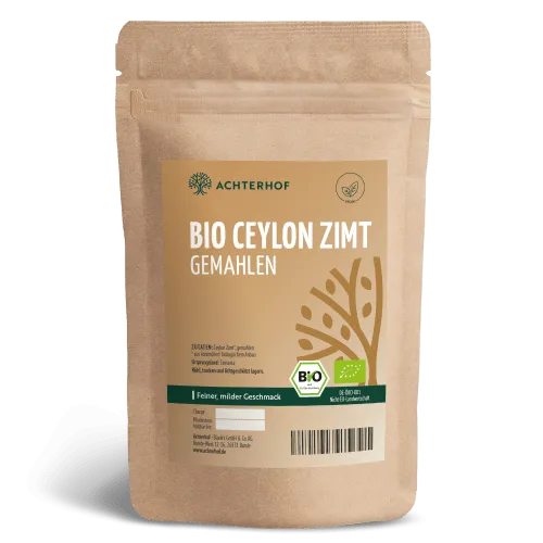 Bio Ceylon Zimt gemahlen (500g) - Edles Zimt Pulver aus kontrolliert biologischem Anbau - Pflanzliches Ergänzungsmittel Zimt, 100% BIO Ceylon Zimt mit mildem Geschmack, ideal zum Verfeinern von Süß- und Pikantgerichten.