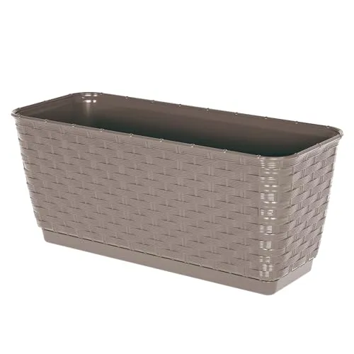 Annastore Blumenkasten L 300 mm - Balkonkasten aus wetterfestem Kunststoff - Blumenkästen - Balkonkästen (Mokka, 300 mm)