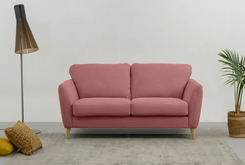 Home affaire 2-Sitzer MARSEILLE Kompaktsofa 170 cm, Cord, Flachgewebe, Struktur, Webstoff, Massivholzbeine Eiche, Landhausstil, Wellenunterfederung