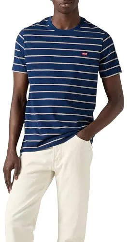 Levi's® T-Shirt mit Streifenmuster, taper stripe - Rundhalsshirt aus 100% Baumwolle, atmungsaktiv und ideal für einen lässigen Look. Perfekt für den Alltag mit stylischem Streifenmuster und Logostickerei.