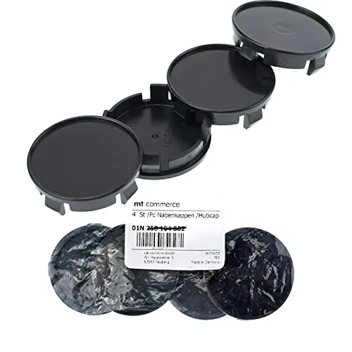 RKC 4X 54 mm Nabenkappen Felgen Deckel Radnaben Kappen Schwarz Flach für RH Felgen
