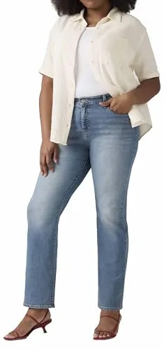 Damen 5-Pocket-Jeans LEVI'S PLUS "314 PL SHAPING", Gr. 18 (50) - Moderne Damen-Jeans von Levi's® Plus in eternal indigo mid. Mit stretchigem Material für optimalen Tragekomfort und vielseitige Kombinationsmöglichkeiten. Ideal für jeden Anlass.