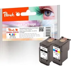 Peach Spar Pack Druckköpfe für Canon PG-540XLBK und CL-541XLC - Druckerpatronen im Spar Pack - inklusive Tintenstandsanzeige für optimale Nutzung. Hochwertige Tinte für brillante Druckergebnisse, ideal als kostengünstige Alternative zu Originalprodukten.