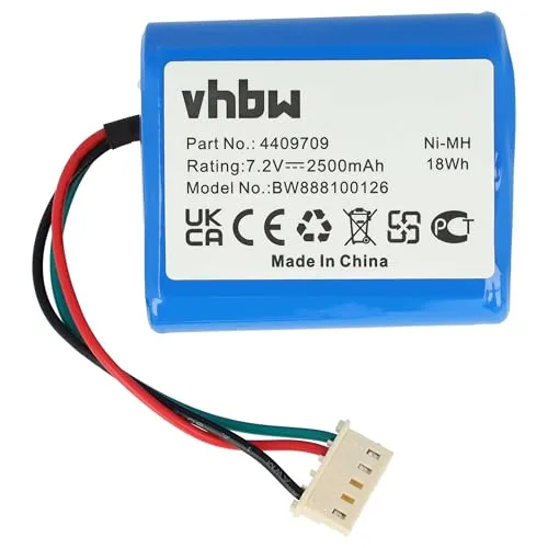 vhbw Akku Ersatz für iRobot 4409709, GPRHC202N026, W206001001399 für Staubsauger Home Cleaner Heimroboter (2500mAh, 7,2V, NiMH)