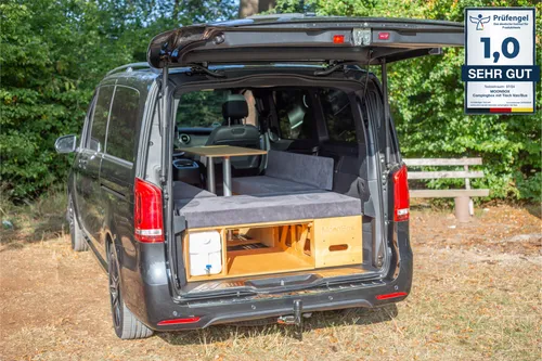 MoonBox Campingbox Heckküche Schlafsystem für VW Van Bus Typ 119 - Praktische Campingbox mit integrierter Heckküche und Schlafsystem, ideal für komfortables Camping und Reisen im VW Bus.