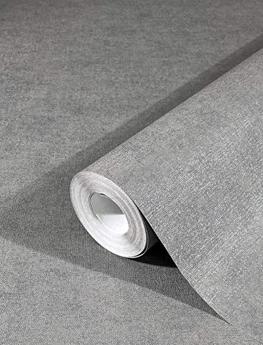marburg Tapete Grau Silber Steinoptik Uni Modern für Wohnzimmer Schlafzimmer oder Küche Made in Germany Premium Qualität 32405