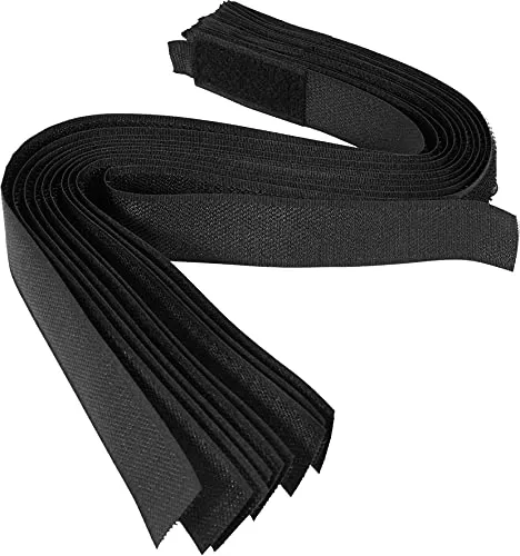Klett Kabelbinder Klettband Klettbänder 25mm breit schwarz 10-teilig (150 mm)