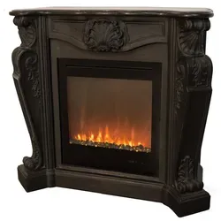 Casa Padrino Luxus Elektrokamin Jugendstil Schwarz - Eleganter LED Kamineinsatz im Jugendstil, ideal für stilvolle Wohnräume. Mit 195 x 135 cm perfekter Blickfang für Gemütlichkeit und modernes Ambiente.