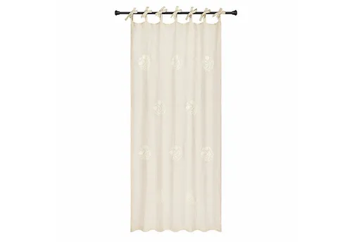 Loberon Gardine Pivonar - Nostalgischer Vorhang mit Paisleymuster - Elegante Gardine aus feinem Leinenstoff mit gesticktem Paisleymuster und praktischen Bindebändern. Ideal für eine stilvolle Fensterdekoration und sorgt für eine gemütliche Atmosphäre in Ihrem Zuhause.