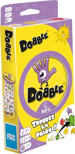Dobble Classic (Edition 2021) - Asmodee - Gesellschaftsspiel für 2 bis 8 Spieler, fördert Beobachtung und Schnelligkeit mit 55 Karten und 5 Varianten für abwechslungsreichen Spielspaß!