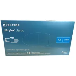 MERCATOR MEDICAL Nitril-Handschuhe Nitril Handschuhe nitrylex classic blau (100er Box) blau M