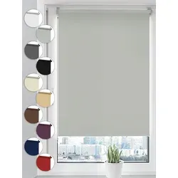Sonello Verdunkelungsrollo Klemmfix 85 x 210 cm - Hellgrau ohne Bohren - Das SONELLO Verdunkelungsrollo lässt sich ohne Bohren einfach montieren. Mit stabilen Klemmhalterungen passt es sich flexibel an Fenster und Türen an und sorgt für eine anpassbare Lichtregulierung.