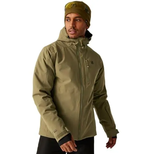 Dare2b Herren Eagle III Skijacke - Wasserdicht und Atmungsaktiv - Die Dare2b Eagle III Skijacke bietet extreme Wärme bis -24°C. Mit wasserdichtem, atmungsaktivem Material und praktischen Features wie Skipasstasche und Schneefang ist sie ideal für den Wintersport.