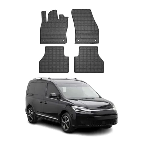 OMAC Auto-Fußmatten für VW Caddy 2020-2025 - Gummimatten Schwarz, 4 tlg - Automatten für VW Caddy 2020-2025, rutschfest und wasserfest, bieten perfekten Schutz und einfache Reinigung für einen makellosen Innenraum.