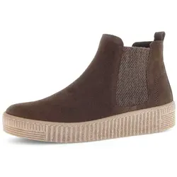 GABOR Chelseaboots für Damen, Gr. 43, dunkelbraun - Sportliche Chelseaboots aus hochwertigem Veloursleder mit Plateauabsatz und Gabor BEST FITTING für optimalen Komfort. Ideal für Wanderungen und den Alltag.